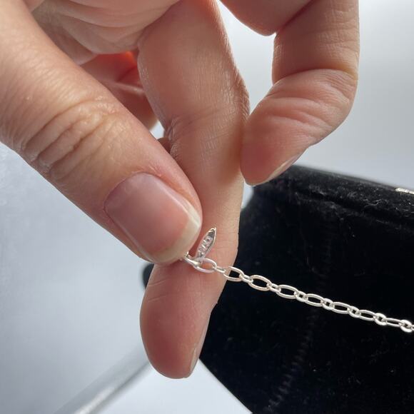 Silver Tone SAQ Tiered Oval Necklace - Picture 5 of 5